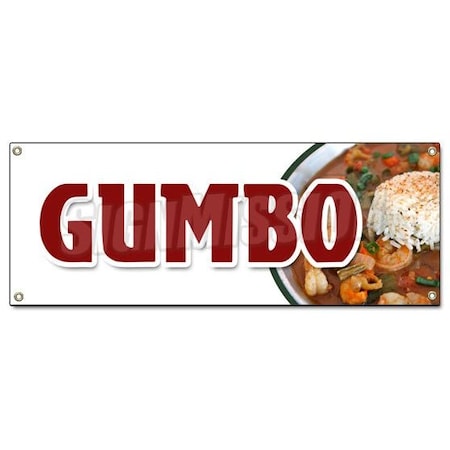 GUMBO BANNER SIGN Louisiana Creole Andouille Sausage Homemade Shrimp